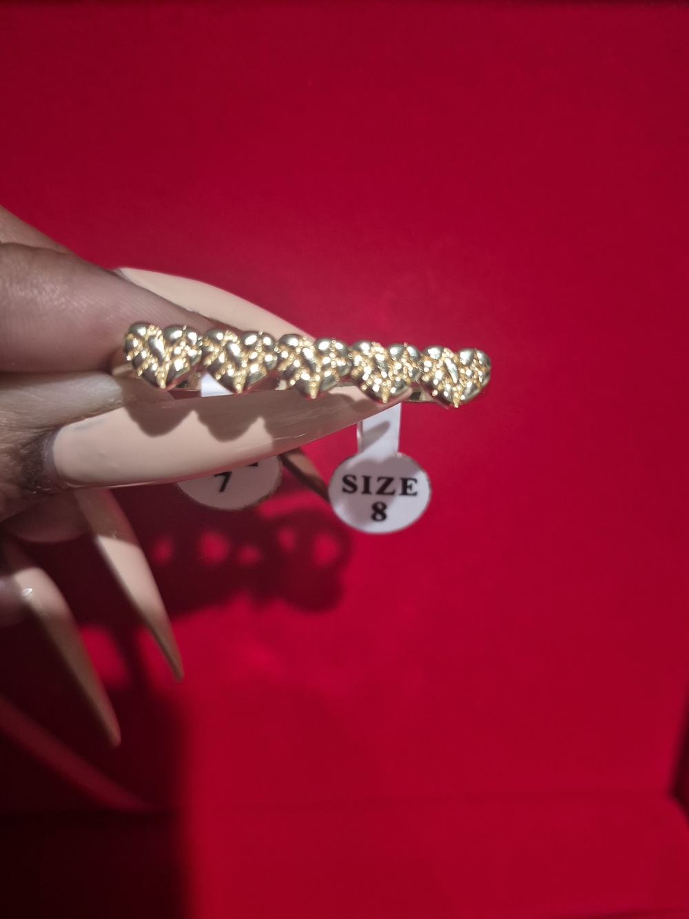 Gold Double Heart Ring – Sizes 7 & 8